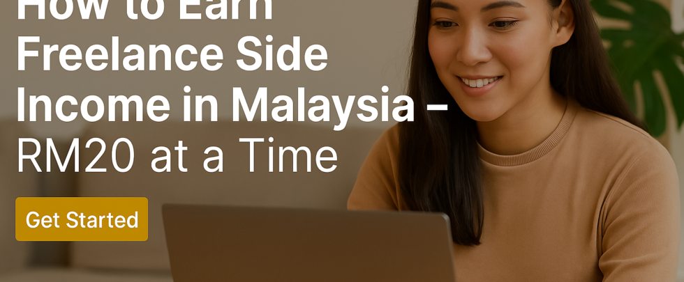 Young Malaysian freelancer working from home at a laptop, representing online side income through DualGig freelance gigs